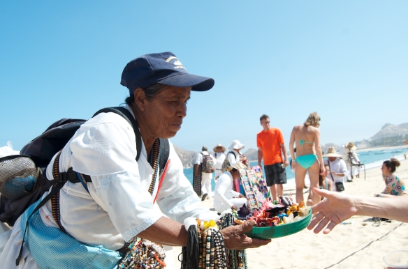 Cabo San Lucas, Mexico 2013.   Playa el Medano and beach venders.